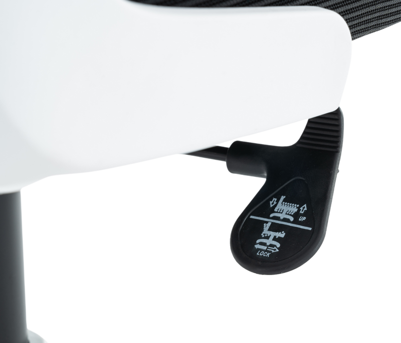 Fotel biurowy ergonomiczny obrotowy siateczkowy bujany krzesło czarno-biały Prime