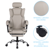 Fotel ergonomiczny biurowy obrotowy z podnóżkiem do biurka Khaki biały Office