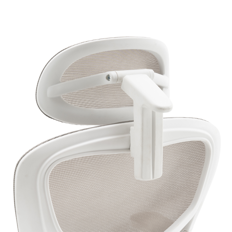 Fotel biurowy ergonomiczny obrotowy siateczkowy bujany krzesło szaro-biały Prime