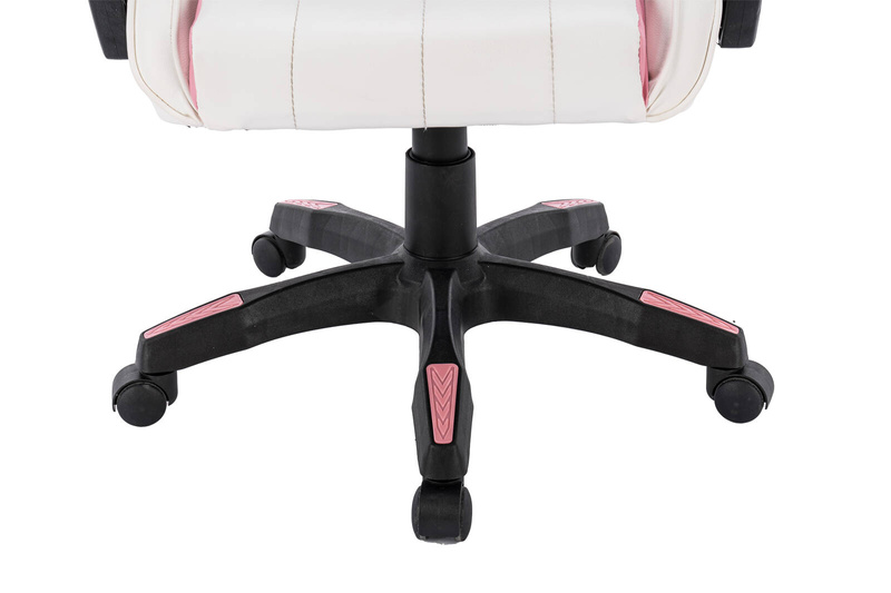 Fotel dla gracza gamingowy krzesło obrotowe biurowe biało-różowy Queen