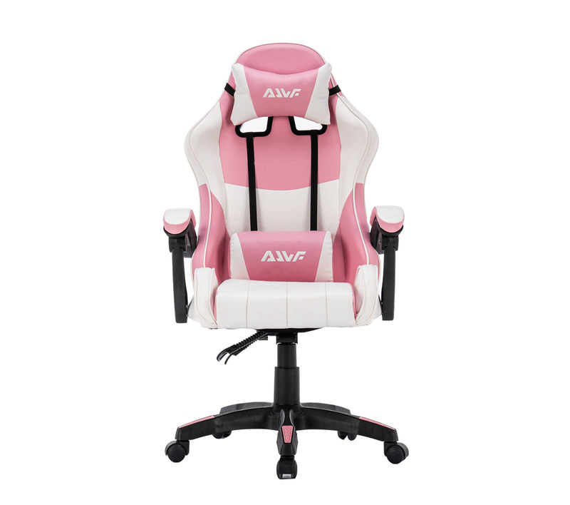 Fotel dla gracza gamingowy krzesło obrotowe biurowe biało-różowy Queen