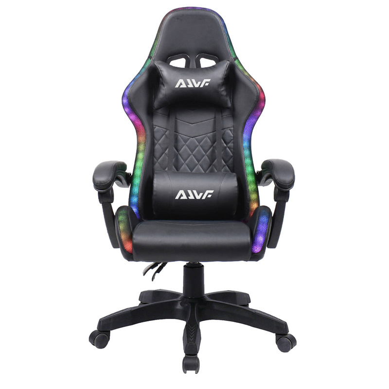 Fotel gamingowy krzesło dla gracza kubełkowy ergonomiczny biurowy czarny LED Funky