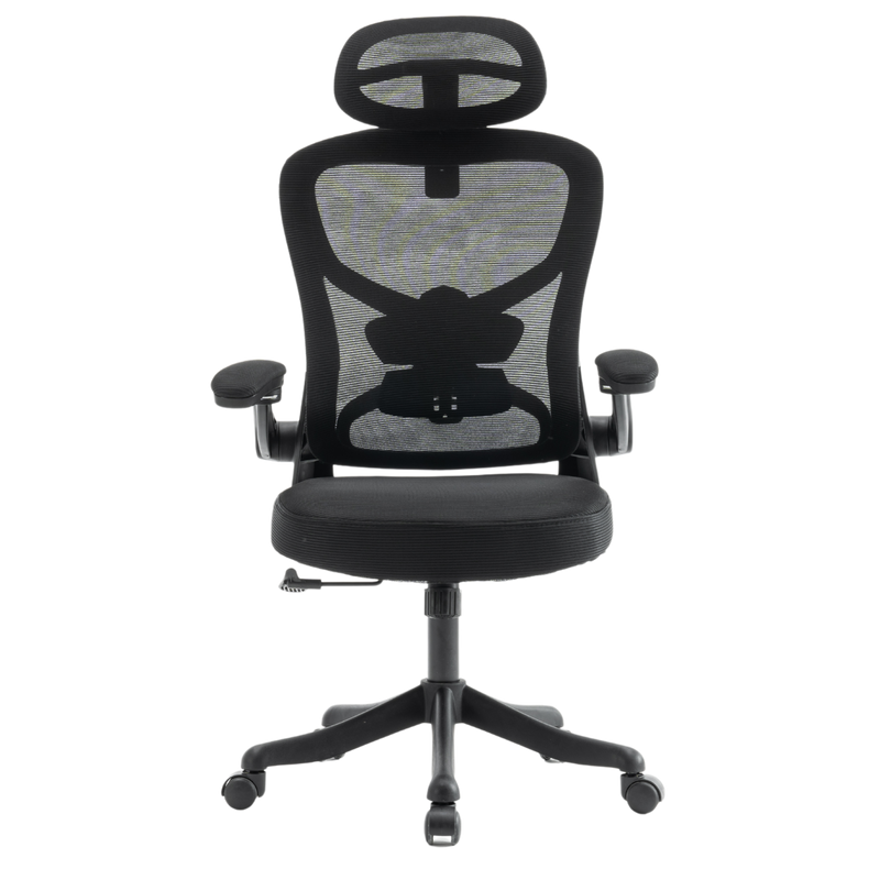 Fotel biurowy ergonomiczny obrotowy siateczkowy bujany krzesło czarny Prime