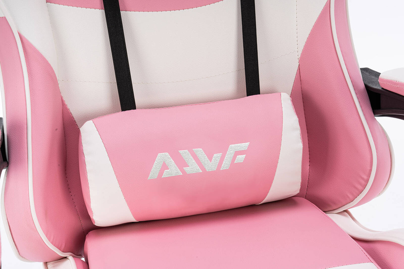 Fotel dla gracza gamingowy krzesło obrotowe biurowe biało-różowy Queen