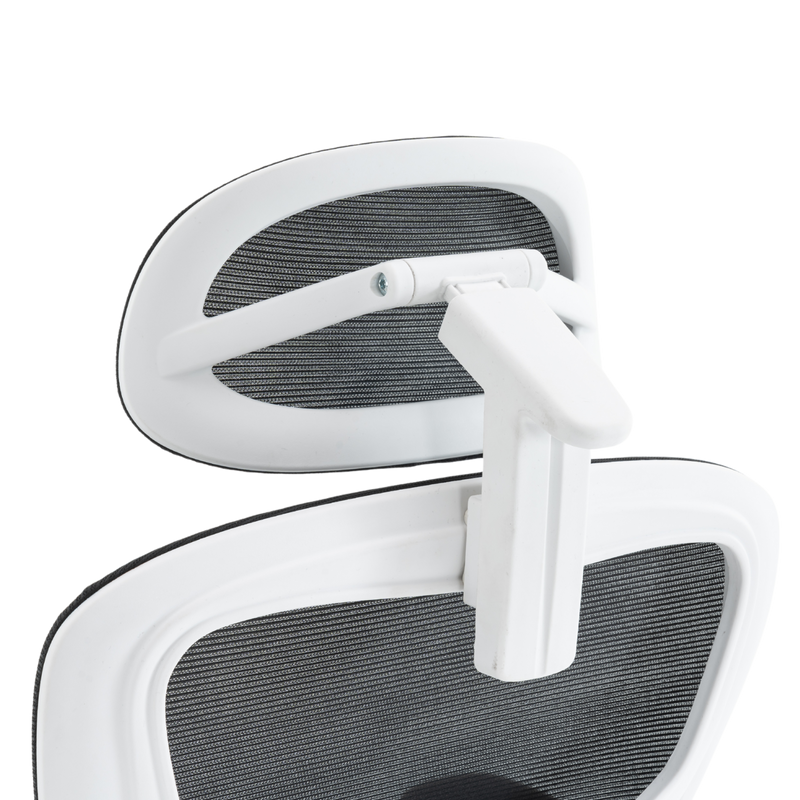 Fotel biurowy ergonomiczny obrotowy siateczkowy bujany krzesło czarno-biały Prime