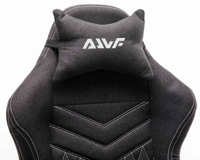 Fotel dla gracza gamingowy kubełkowy materiałowy ergonomiczny krzesło z podnóżkiem czarny Modern