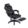 Fotel gamingowy z podnóżkiem ekoskóra krzesło dla gracza biurowy ergonomiczny czarny Champion