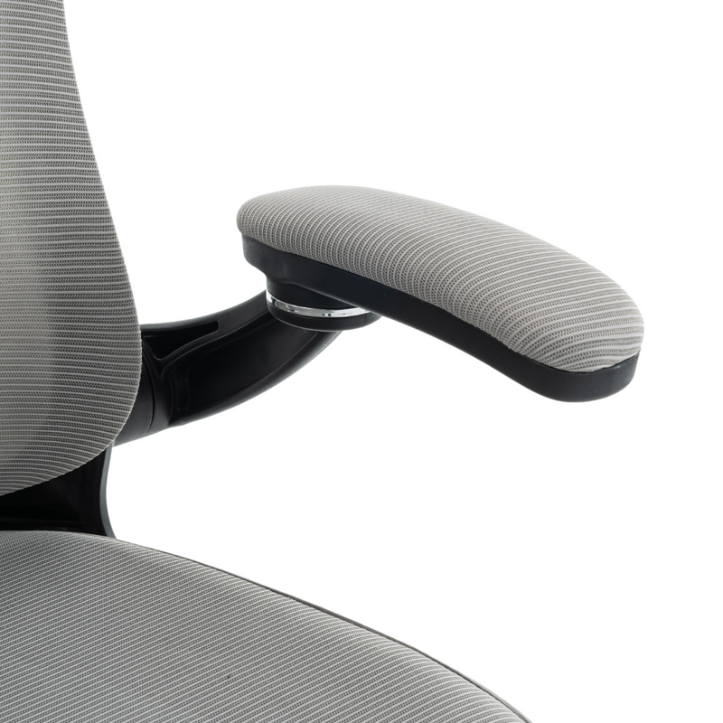 Fotel biurowy ergonomiczny obrotowy siateczkowy bujany krzesło szary Prime