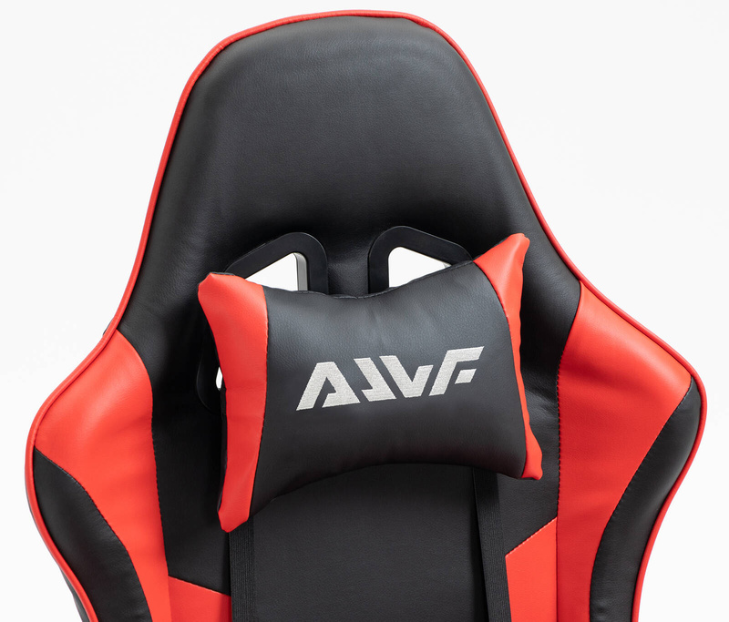 Fotel dla gracza ergonomiczny gamingowy obrotowy krzesło z podnóżkiem czerwono-czarny Boss