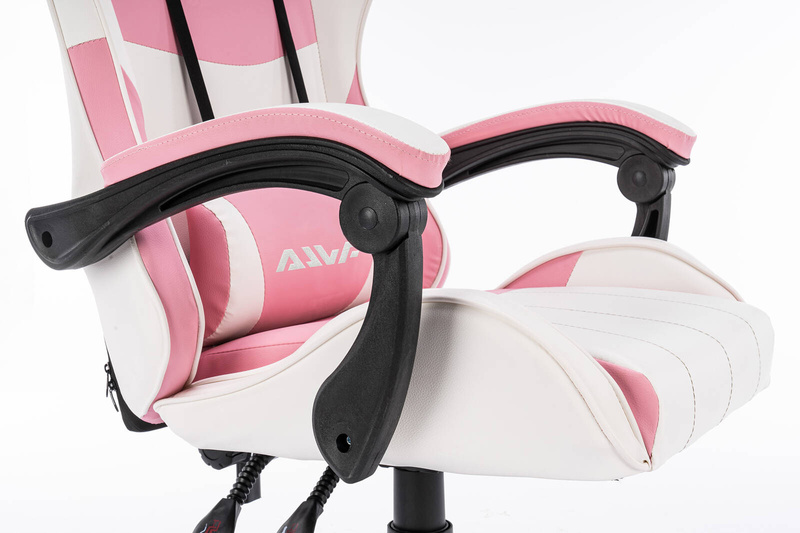 Fotel dla gracza gamingowy krzesło obrotowe biurowe biało-różowy Queen