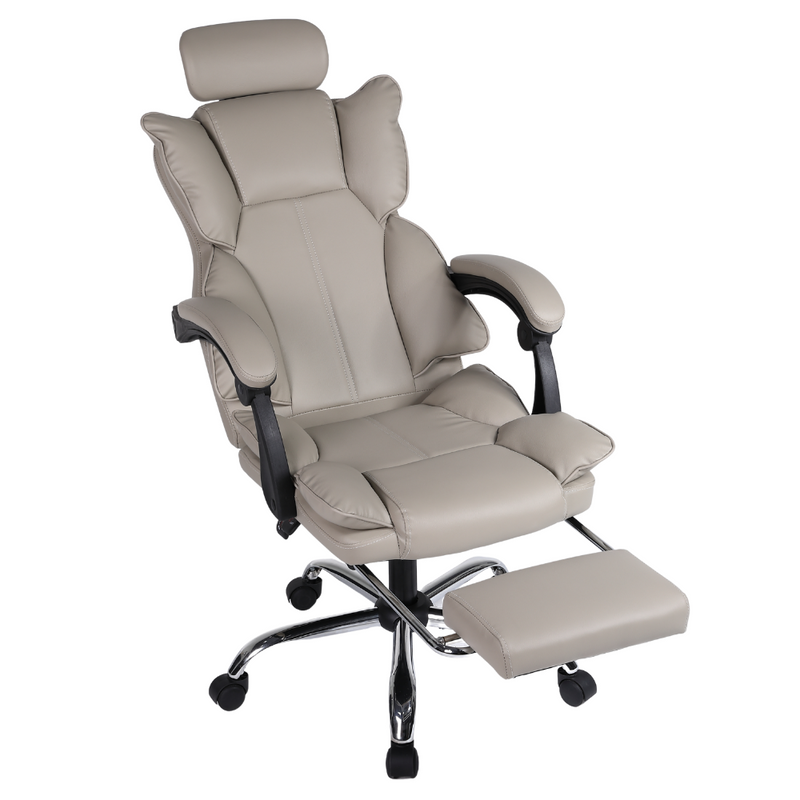 Fotel ergonomiczny biurowy obrotowy z podnóżkiem do biurka Khaki Office