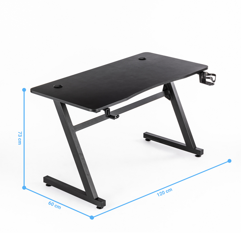 Biurko dla gracza komputerowe gamingowe 120x60 czarne Hades