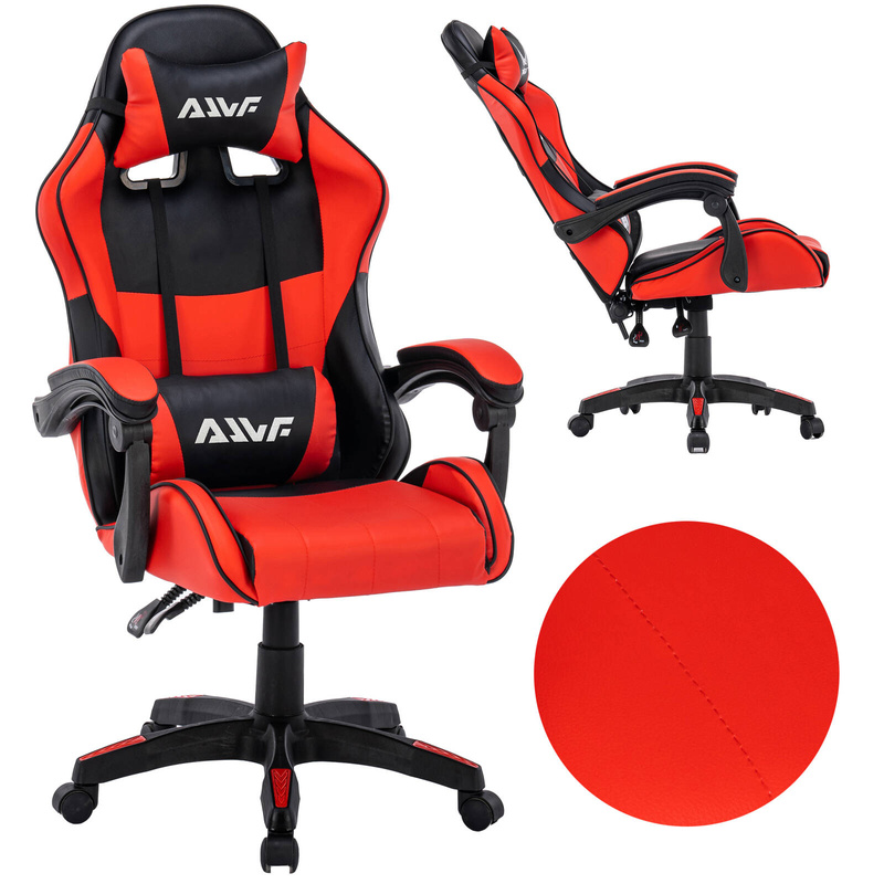 Fotel dla gracza gamingowy kubełkowy krzesło obrotowy czarno-czerwony Prince